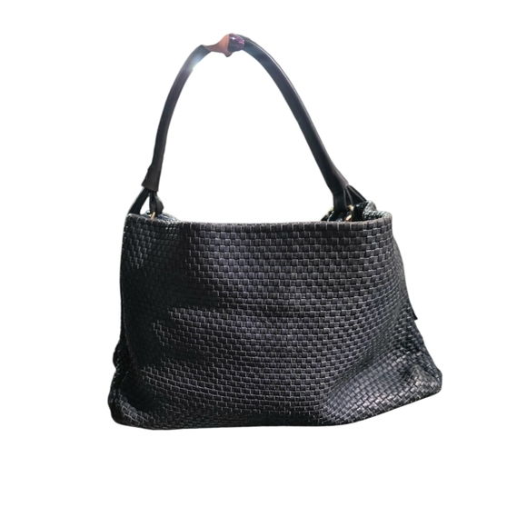 #84 Cole Haan Bethany Blue Woven Hobo Bag - Picture 2 of 12